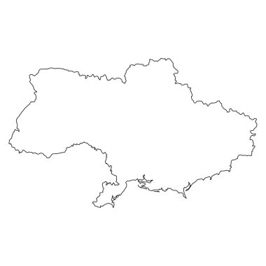 Ukrayna harita simgesi, coğrafi boşluk konsepti, izole edilmiş grafik arkaplan çizimi .