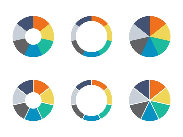 Infographic Pie Chart Set Cycle Presentation Diargam Collection Section Vector — Stock Vector