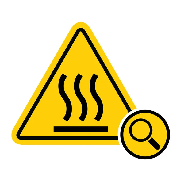 Icono Superficie Caliente Símbolo Información Gráfica Seguridad Marca Atención Aviso — Vector de stock