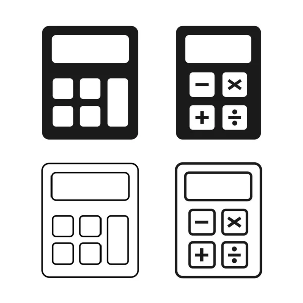 Conjunto Ícone Calculadora Matemática Web Botão Vetor Ilustração Internet Website —  Vetores de Stock