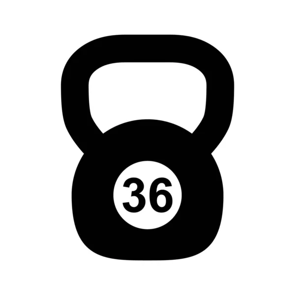 Kettlebell Icône Symbole Sport Forme Physique Illustration Vectorielle Équipement Fer — Image vectorielle