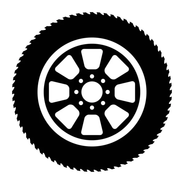 Auto Ikona Koła Samochodu Symbol Obręczy Opony Pojazdu Wyścig Samochodowy — Wektor stockowy