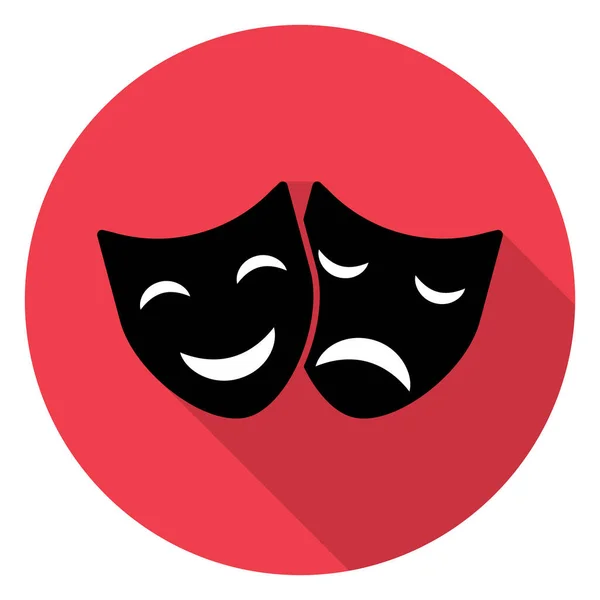Set Von Theater Gesichtsmaske Symbol Schatten Emotionen Schauspieler Komödie Und — Stockvektor
