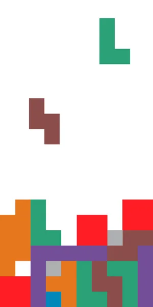 Set Color Tetris Blokk Háttér Színes Puzzle Ikon Logikai Szórakoztató — Stock Vector