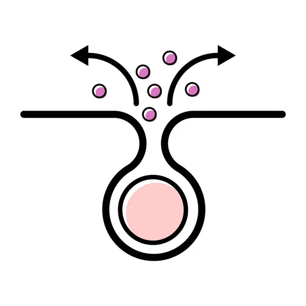 Icono Poro Limpieza Dermatología Cabeza Negra Problema Piel Acné Problema — Archivo Imágenes Vectoriales