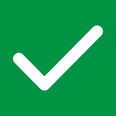 İşaretleme işareti, tik simgesi, başarılı - evet vektör illüstrasyonu arka planda izole edildi, oy pozitif .