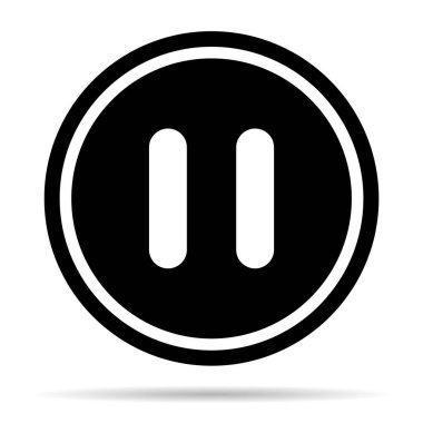 Gölge, arayüz ortam düğmesi, internet oynatıcı video sembolü, web film ses vektörü resimlemesi ile simgeyi durdur ve duraklat .
