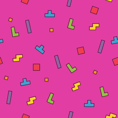 Renk pikseli tasarım deseni, bulmaca biçimi deseni, mantık eğlencesi oyun çizimi .