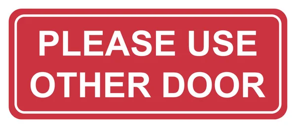 Please Use Other Door Graphic Icon Information Label Notice Text — Stock vektor