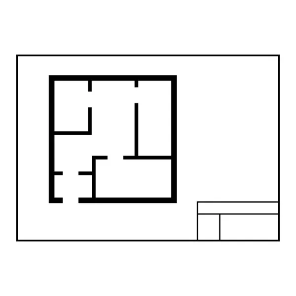 Icône Plan Maison Croquis Architecture Conception Graphique Illustration Vectorielle Projet — Image vectorielle