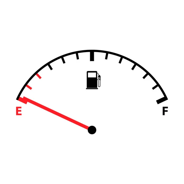 Brandstofauto Indicator Pictogram Gauge Benzine Auto Meter Symbool Controle Teken — Stockvector