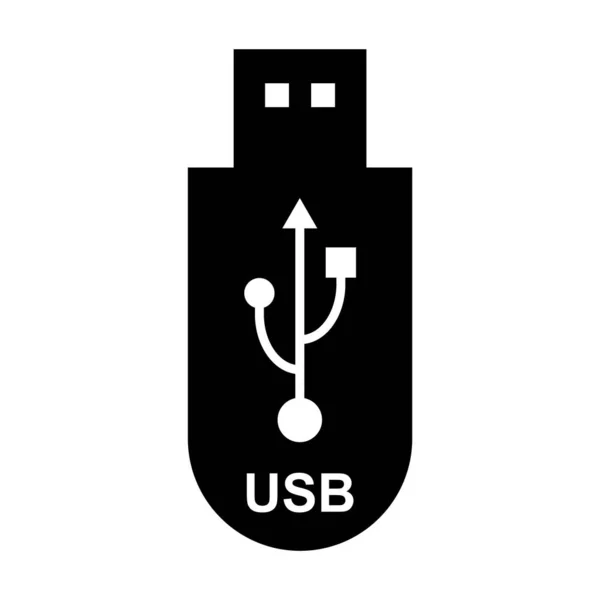 Usb Icon Technologie Geräteschild Anschließen Tragbares Elektronisches Symbol Vektorillustrationsmedien — Stockvektor