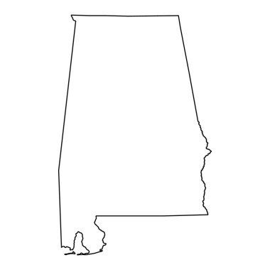 Alabama şekli, Amerika Birleşik Devletleri. Düz konsept simge vektör çizimi .