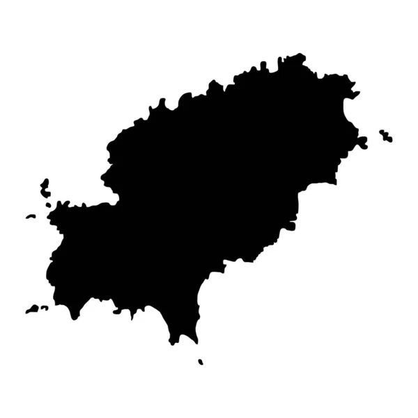 イビサ島高詳細地図島 スペイン地域フラットサイン ウェブデザインベクトルイラスト — ストックベクタ