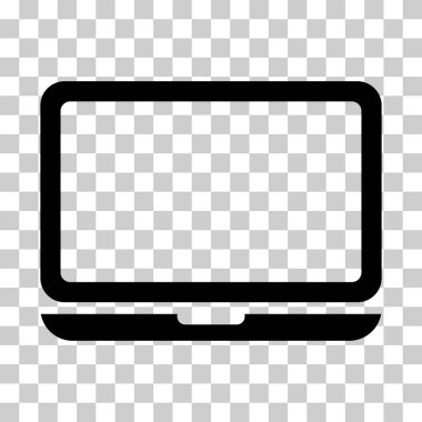 Laptop düz web simgesi, dizüstü bilgisayar teknolojisi sembolü, boş ekran vektör illüstrasyonu .