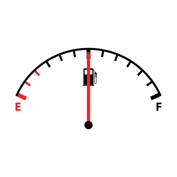 Ícone Indicador Carro Combustível Símbolo Medidor Automóvel Gasolina Calibre Ilustração —  Vetores de Stock