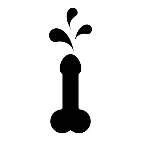 Man Anatomy Organ Penis Pictogram Icon Masculine Genital Web Graphic — ストックベクタ