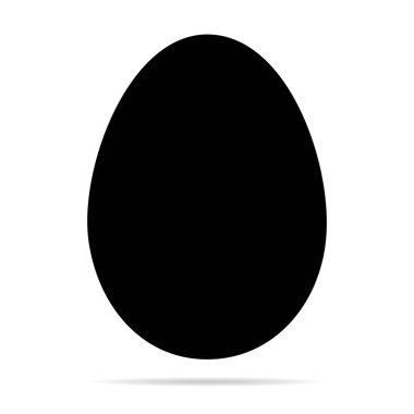 Gölgeli yumurta ikonu, kabuklu Paskalya sembolü, sağlıklı doğa yiyeceği, vektör çizimi, çiftlik organik proteini .