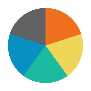 Infographic pasta grafiği. Döngü sunumu diyagramı 5 bölüm. Beyaz arkaplanda izole edilmiş vektör .