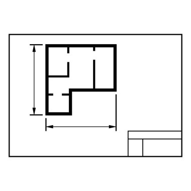 Ev planı simgesi, mimari çizim tasarımı, ev yapımı proje çizimi illüstrasyonu .