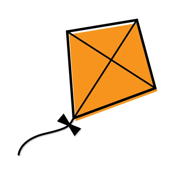 Fly Kite Icon Hobby Activity Symbol Wind Air Game Vector — 스톡 벡터