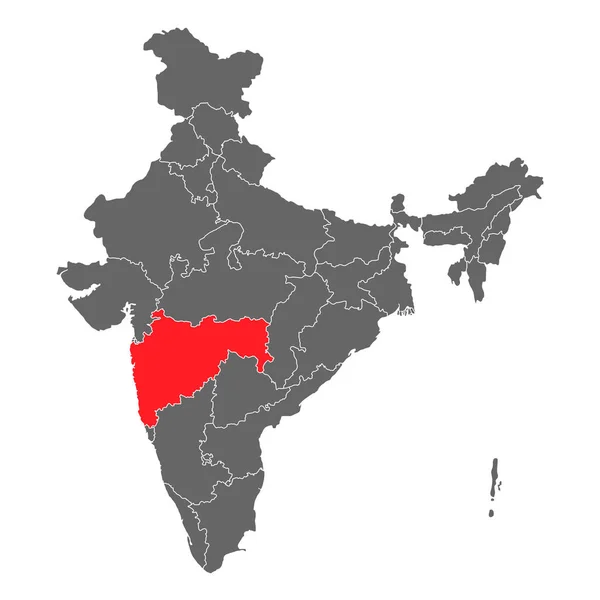 India Mapa Gráfico Viaje Geografía Icono Región India Maharashtra Vector — Archivo Imágenes Vectoriales