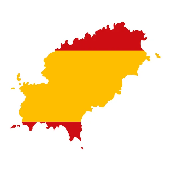 Ibiza Mapa Alto Detalle Isla Signo Plano Región Española Diseño — Vector de stock