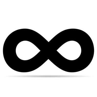 Sonsuz geometrik ikon gölgesi, matematiksel dövme sembolü, sonsuz soyut şekil vektör çizimi modern işaret .