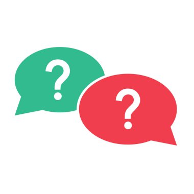 Soru simgesi işareti, yardım ya da baloncuk grafik sembolü, web faq vektör illüstrasyonu .