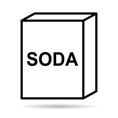 Baking soda ingredient icon shadow, cook food design symbol, bakery product vector illustration .
