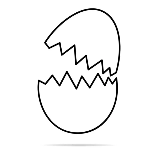Иконка Сломанного Яйца Тенью Пасхальный Символ Скорлупы Здоровая Пища Природы — стоковый вектор
