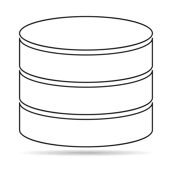 Icono Almacenamiento Base Datos Con Sombra Símbolo Datos Nube Del — Vector de stock