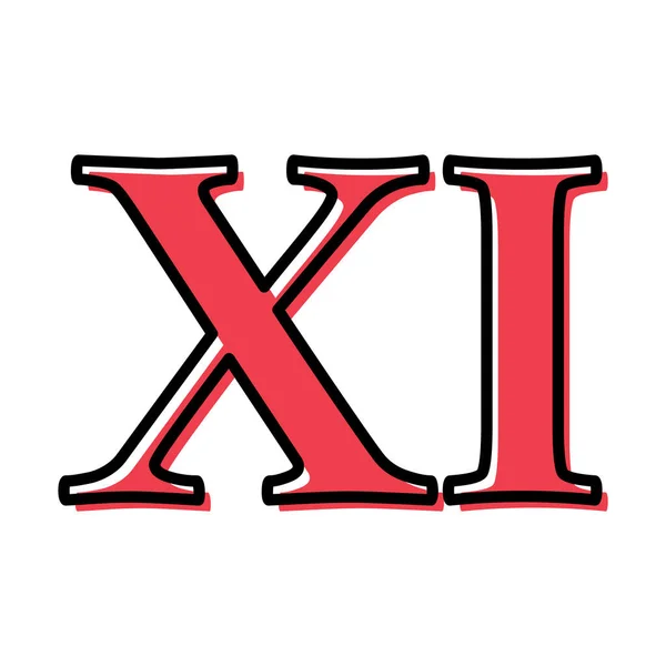 Römisches Zahlensymbol Buchstaben Typografie Zeichen Mathematik Alphabet Symbol Vektorillustration — Stockvektor