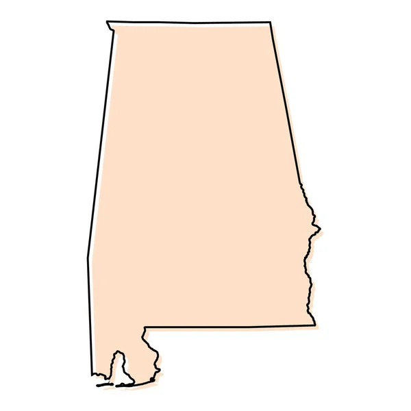 Alabama Shape United States America Flat Concept Icon Symbol Vector — Stock Vector