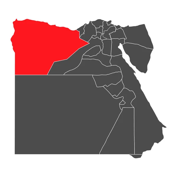 Egypte Hoge Gedetailleerde Kaart Matruh Geografie Grafisch Land Afrikaanse Grens — Stockvector