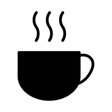 Kahve ikonu, kahvaltı içeceği kafesi, kapuçino, izole edilmiş sıcak illüstrasyon, vektör çizgisi. .