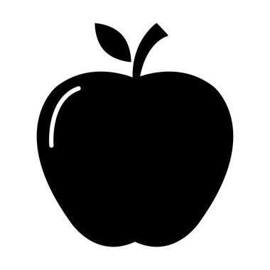 Elma ikonu, sağlıklı ham sembol, ayak şekeri meyvesi, vektör çizimi tasarımı, ekolojik diyet .