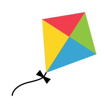 Uçurtma simgesi, hobi açık hava aktivite sembolü, rüzgar hava oyunu illüstrasyonu .