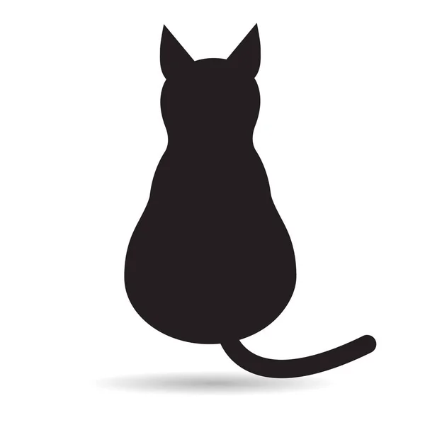 Fekete Elszigetelt Macska Ikon Vektor Illusztráció Háttér Kisállat Címke Jel — Stock Vector