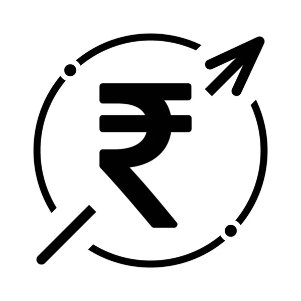 Cost Symbol Rupee Increase Icon Income Vector Symbol Isolated Background — Archivo Imágenes Vectoriales