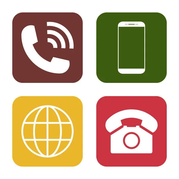 Set Mobile Telephone Smartphone Www Icon Chat Web Internet Communication — стоковый вектор
