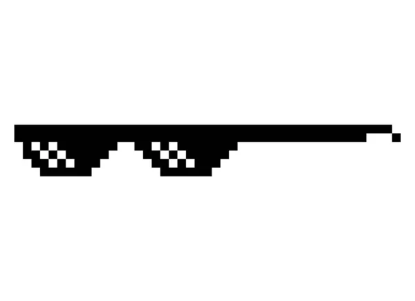 Diversão Retro Pixel Sol Vidro Ícone Estilo Vida Meme Óculos —  Vetores de Stock