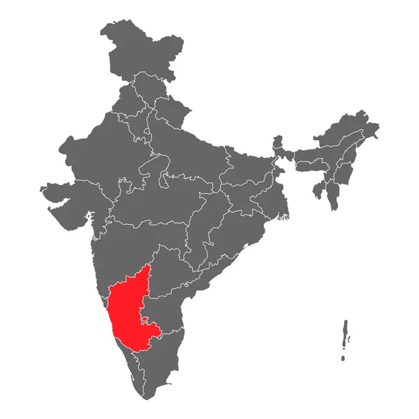 India Mapa Gráfico Viaje Geografía Icono Región India Karnataka Vector — Archivo Imágenes Vectoriales