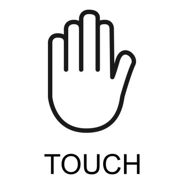 İnsan anatomisi düz el ikonu, sağlık organı vektör illüstrasyonuna dokunun, yüz kısmı işaret .