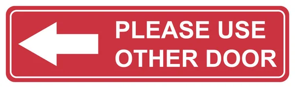 Please Use Other Door Graphic Icon Information Label Notice Text — Stock vektor