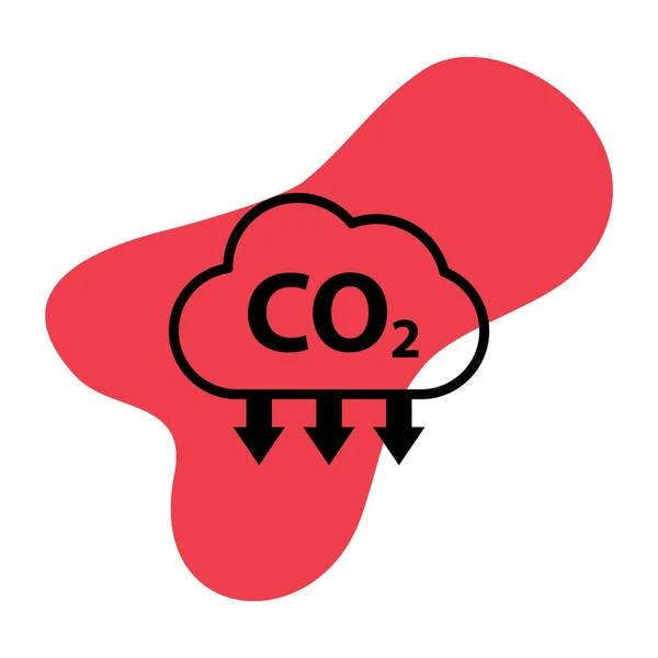 Co2 Reductie Cloud Pictogram Schone Wereldwijde Emissie Milieu Eco Ontwerp — Stockvector