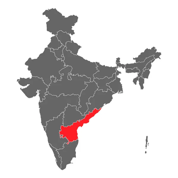 インド地図グラフィック 旅行地理アイコン インド地域Andhara Pradesh ベクトル図 — ストックベクタ