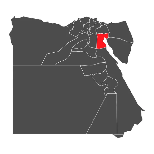 Mısır Yüksek Detaylı Harita Süveyşi Coğrafya Grafik Ülkesi Afrika Sınır — Stok Vektör