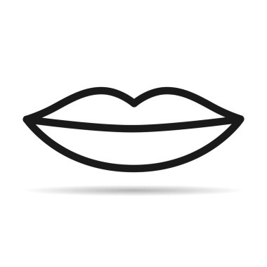 İnsan anatomisi düz ağız ikonu, tat sağlık organı vektör çizimi, yüz işareti .