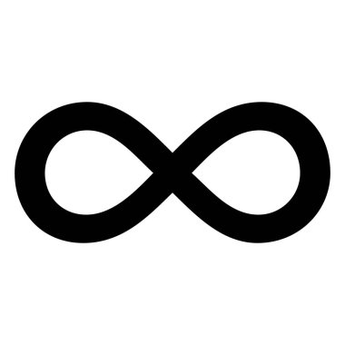 Sonsuz geometrik ikon, matematiksel dövme sembolü, sonsuz soyut şekil vektör çizimi modern işaret .